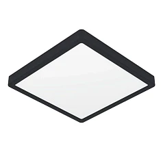 900588 Накладной светильник диммируемый FUEVA 5, 20,5W (LED), 3000K, L285, B285, H28, сталь, черный / пластик, белый на заказ в Краснодаре