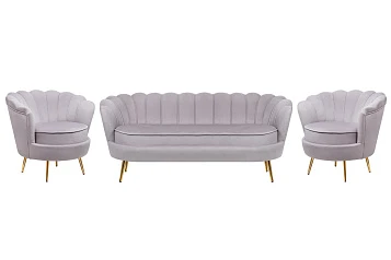 фото Комплект кресел и дивана ракушка Pearl Triple Grey в Краснодаре