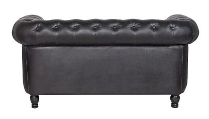 купить Диван из черной кожи Chesterfield Black Leather 2S в интернет-магазине в Краснодаре
