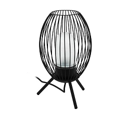 Уличная настольная лампа FUSIGNANO, E27, 1X28W, IP44, H410, ?265, нержавеющая сталь, черный/стекло с гравировкой, белый в Краснодаре