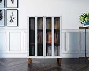 заказать Шкаф-буфет "Andersen" малый с рифлеными стеклами арт AN18/1WH в Краснодаре