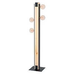 43471 Торшер LAYHAM, 4х60W (E27),основа 245х260, H1275, дерево, сталь, черный в интерьере в Краснодаре