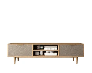 купить стильный Комод "Line" с нишей низкий под TV R27/beige в интернет-магазине в Краснодаре