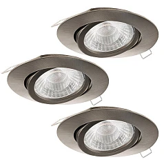 95359 Комплект светодиодных встраиваемых светильников TEDO пошагово димм., 3х5W(GU10), ?80, алюминий, нике на заказ в Краснодаре