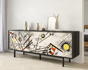 купить стильный Комод с тремя дверками и тремя ящиками "Emerson" by Kandinsky арт EM07/Print_01 в Краснодаре