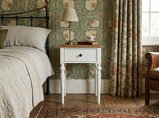 Тумбочка в стиле Прованс "Одри (Odri)" с одним ящиками арт od2102 Белый в интерьере в Краснодаре