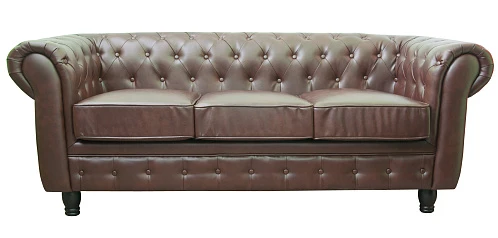 Прямой трехместный диван Chesterfield Brown 3S цвет коричневый на заказ в интернет-магазине в Краснодаре