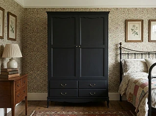 заказать Шкаф "Леонтина (Leontina)" в черном цвете двустворчатый с ящиками арт ST9327KR2BLK в Краснодаре