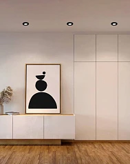 заказать 900748 Встраиваемый светильник диммируемый PINEDA, 5,5W (LED), 3000K, ?84, пластик, черный в Краснодаре