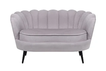 фото Диван ракушка Pearl Double Grey на черных ножках в интерьере в Краснодаре