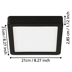 фото 900651 Накладной светильник FUEVA 5, 17W (LED), 3000K, IP44, L210, B210, H28, сталь, хром / пластик, белый в Краснодаре