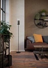 44004 Торшер TOOTHILL, 1х40W (E27), L1535, ?150, сталь черный / затемненное стекло, черный прозрачный в интерьере в Краснодаре