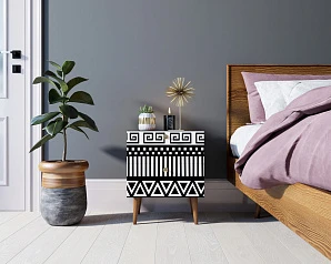 купить Тумбочка "Berber" с двумя ящиками 19 принт арт BB03/Print_19, разноцветная в Краснодаре