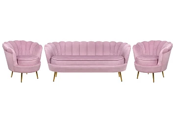 Комплект кресел и дивана ракушка Pearl Triple Pink в Краснодаре
