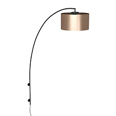 390407 Торшер с сенсорным выключателем SAGANTO 1, 1X40W (E27), H1890, сталь, чёрный/пластик, коричневый, медь на заказ в Краснодаре