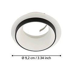 фото 900456 Встраиваемый светильник CAROSSO, 35W (GU10), ?93, алюминий, черный, белый в интерьере в Краснодаре