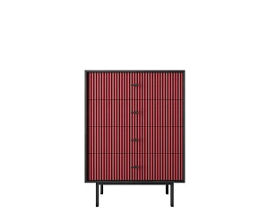 купить Комод вертикальный с четырьмя ящиками "Emerson" арт EM18/red/L в Краснодаре