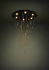 заказать 390354 Люстра диммируемая TREPUCO, 6X5,4W (LED), 3000K, 3060lm, ?580, сталь, черный/сталь, латунь в интернет-магазине в Краснодаре