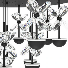 купить 390278 Люстра диммируемая PIANOPOLI 2, 10X2,3W (LED), 3000K, 2800lm, L870, B120, H1500, сталь, черный/переливающееся стекло, прозрачный в интернет-магазине в Краснодаре