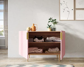 Комод с двумя дверками "Line" LN01/GR1/pink в интерьере в Краснодаре