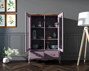 купить стильный Шкаф "Leontina Lavanda" для посуды низкий с ящиками арт ST9355/2L в Краснодаре
