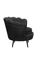 Низкое кресло ракушка Pearl Black V2 на черных ножках в Краснодаре