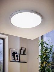 фото 97279 Светодиодный накладной светильник FUEVA 1 диммир., 27W(LED), 3400lm, ?600, H30, алюминий, белый в интерьере в Краснодаре