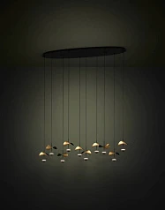 купить красивые 390342 Люстра диммируемая DRACERA, 10X2,3W (LED), 3000K, 2800lm, L1120, B330, H1500, сталь, черный/сталь, черный, золотой в интернет-магазине в Краснодаре