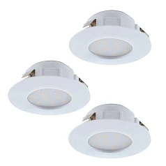 заказать 95821 Комплект светодиодных встраиваемых светильников PINEDA, 3х4,9W(LED), ?78, IP44, пластик, белый в интернет-магазине в Краснодаре