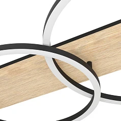 заказать 901716 Светодиодный потолочный светильник BOYAL, 2х12W(LED), 3400lm, сталь, дерево, черн., коричн, пластик, белый в интернет-магазине в Краснодаре