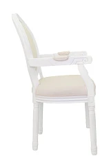 купить красивый Мягкий стул с подлокотниками Volker Arm Beige and White в интернет-магазине в Краснодаре