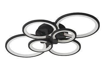 Люстра Oris 6 rings black в интерьере в Краснодаре