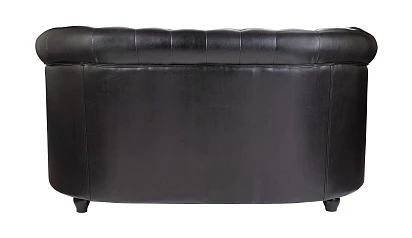 Кожаный диван лофт Karo V2 черный в Краснодаре