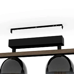 900185 Потолочный светильник FILAGO, 4x40W, E27, L880, B145, H250, сталь, дерево, черный, коричневый/стекло, темно-серый полупрозрачный в Краснодаре