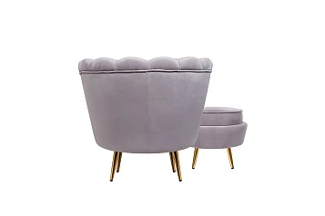 заказать Кресло с пуфом ракушка Pearl Grey в Краснодаре