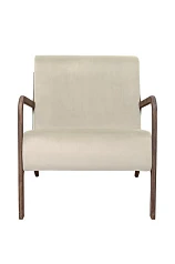 купить красивое Низкое кресло с деревянными подлокотниками Mody Beige бежевый в Краснодаре