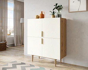 купить Большой комод с четырьмя дверками "Line" LN03/GR1/beige в интернет-магазине в Краснодаре