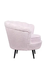 Низкое кресло ракушка Pearl Pink Boucle на черных ножках в интернет-магазине в Краснодаре