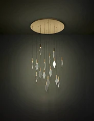 заказать 390361 Люстра диммируемая MIRADOR, 16X3,3W (LED), 3000K, 5440lm, ?780, сталь, латунь, золотой/пластик, прозрачный в Краснодаре