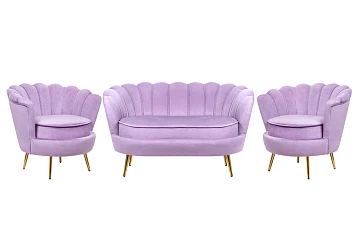 фото Комплект кресел и дивана ракушка Pearl Double Purple в интерьере в Краснодаре