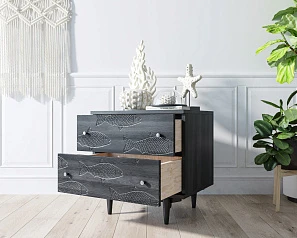 Комод "Boho" 2 ящика с рыбами арт BH03 в интернет-магазине в Краснодаре