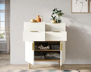 Большой комод с четырьмя ящиками и дверками "Line" LN17/GR1/beige в интерьере в Краснодаре