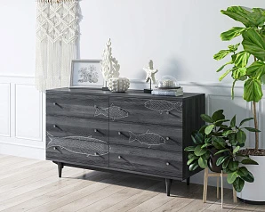 стильный Комод "Boho" 6 ящиков с рыбами арт BH01 на заказ в Краснодаре