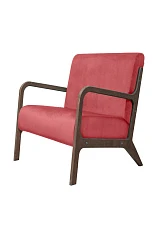купить красивое Низкое кресло с деревянными подлокотниками Mody Karmin красное в интернет-магазине в Краснодаре