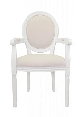 купить красивый Мягкий стул с подлокотниками Volker Arm Beige and White в интернет-магазине в Краснодаре