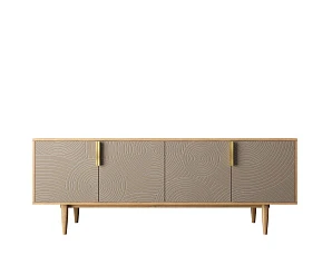 Комод под TV с четыремя дверками "Line" R21/beige в интерьере в Краснодаре