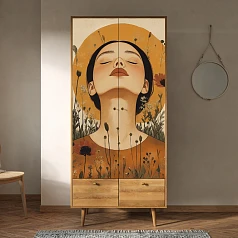 купить стильный Шкаф двухстворчатый "Berber Art "Девушка и закат" арт BB16/Art09 в интернет-магазине в Краснодаре