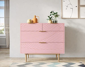 стильный Комод с четыремя ящиками "Line" LN14/GR1/pink в Краснодаре