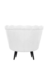заказать Низкое кресло ракушка Pearl White на черных ножках в Краснодаре