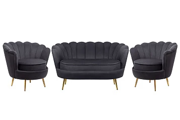 купить Комплект кресел и дивана ракушка Pearl Double Black в Краснодаре